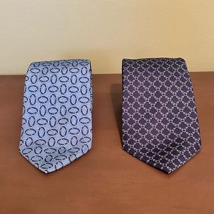 Lot of 2 Brooks Brothers light and dark blue men’s ties